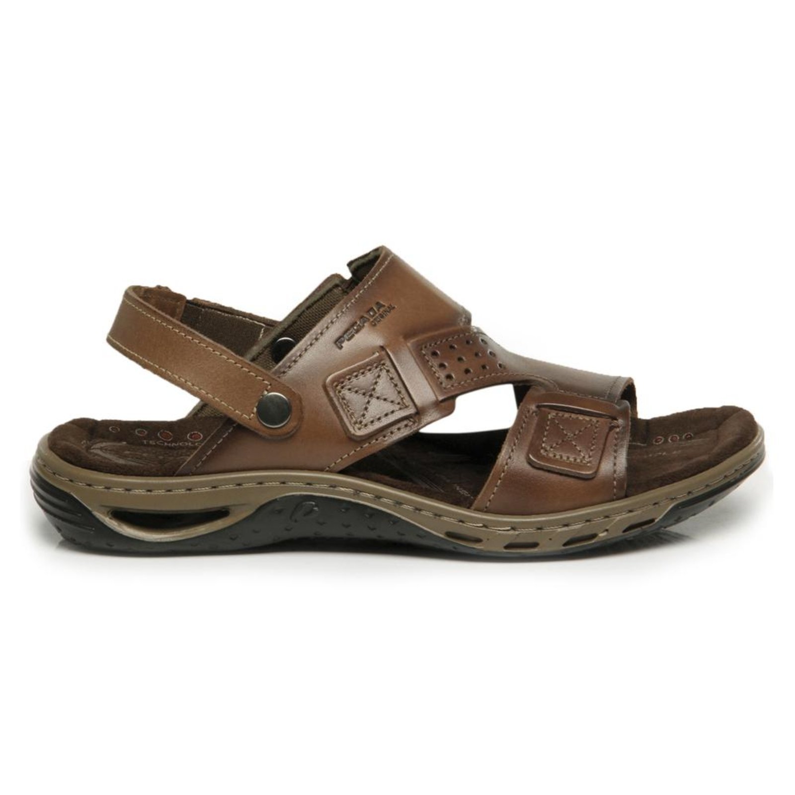 Sandália Pegada Masculina Couro 2 em 1 131662 Marrom