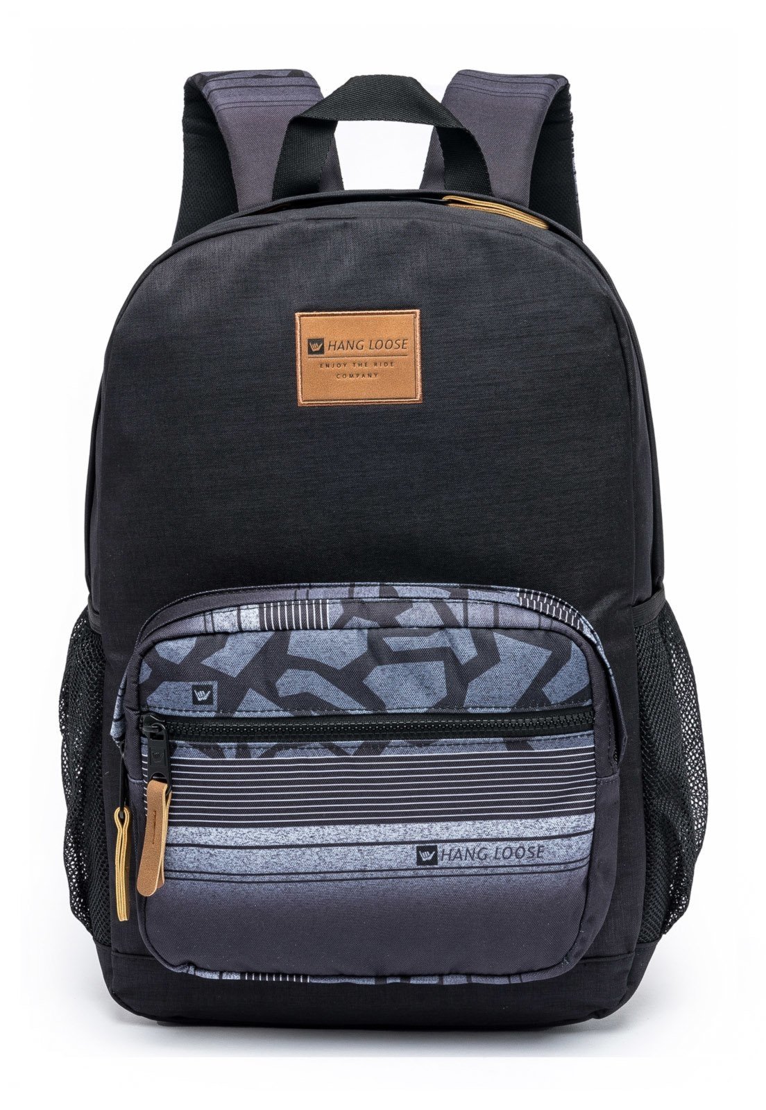 Mochila Preta Hang Loose Resistente Escolar Viagem Passeio Trabalho