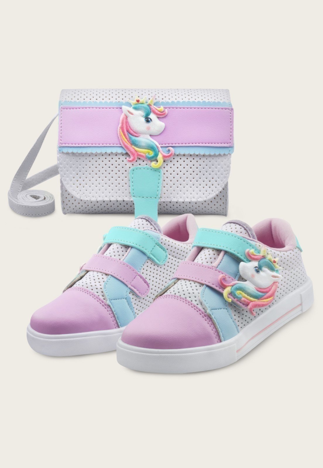 Infantil – Kit Tênis Mzkid Menina Magic Unicórnio com Bolsinha de ombro