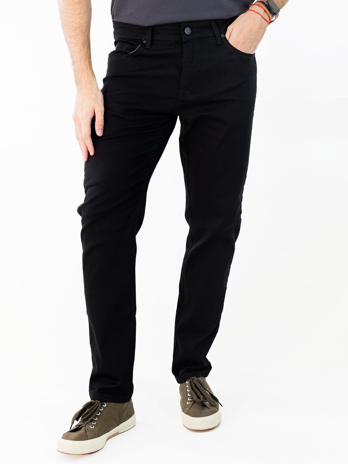 Calça Masculina Básica Slim Sarja Black Cetim Anticorpus