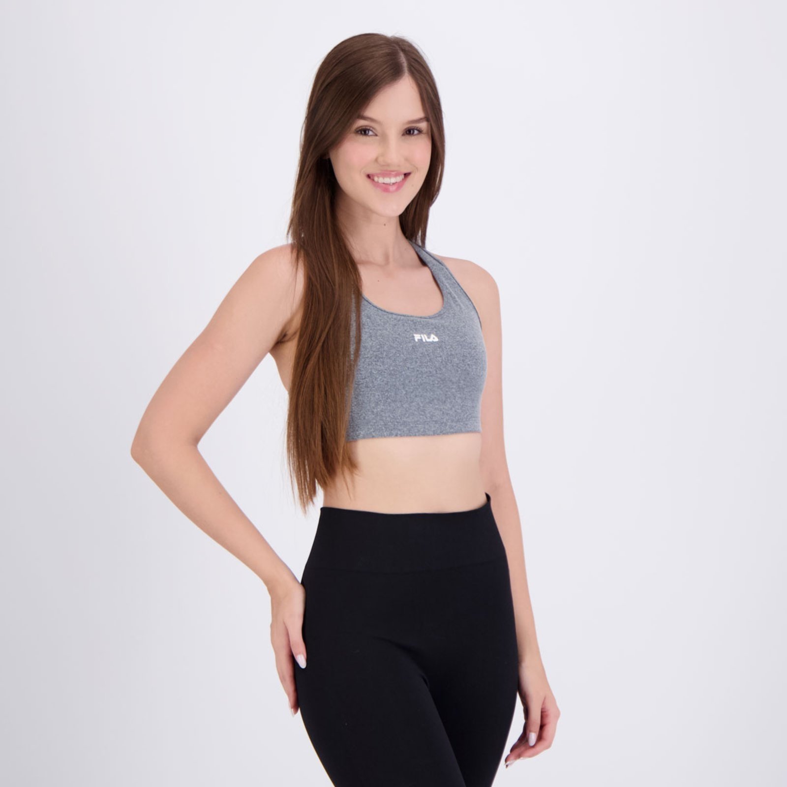 Vista 3 Top Fila Nadador Essentials Feminino cinza Fila cinza