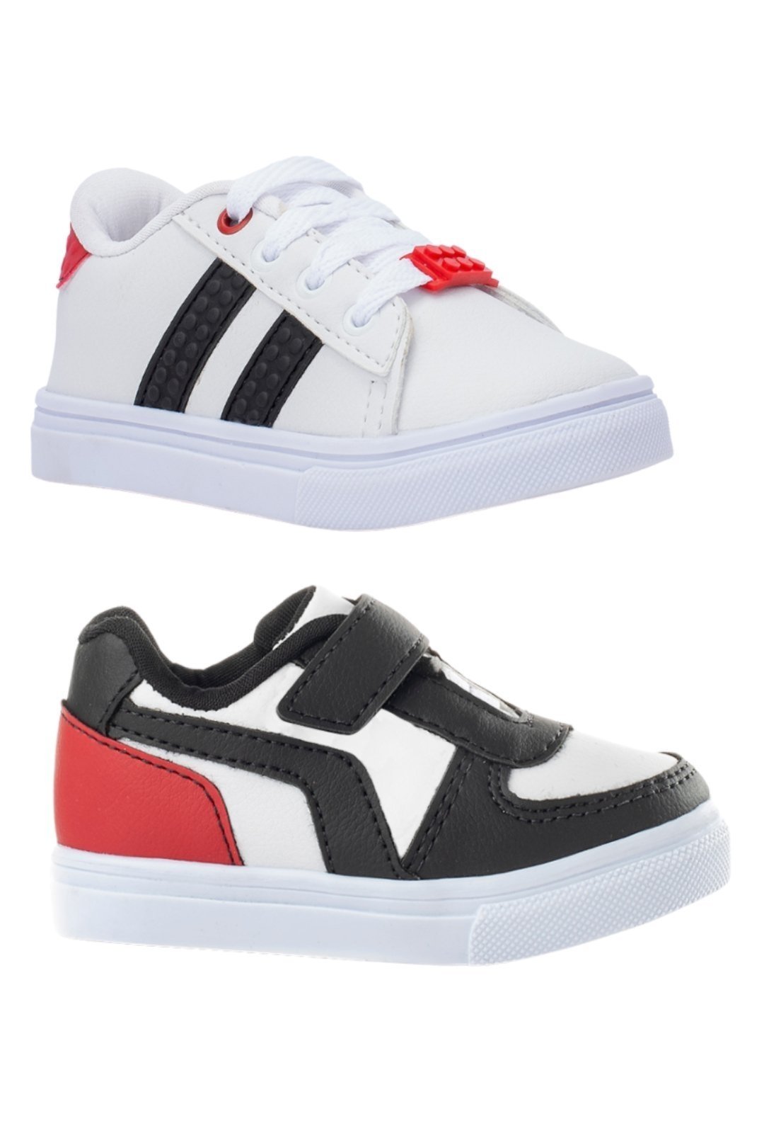 Infantil – Combo 2 Pares Tenis Casual Menino Funfy Confortavel Vermelho