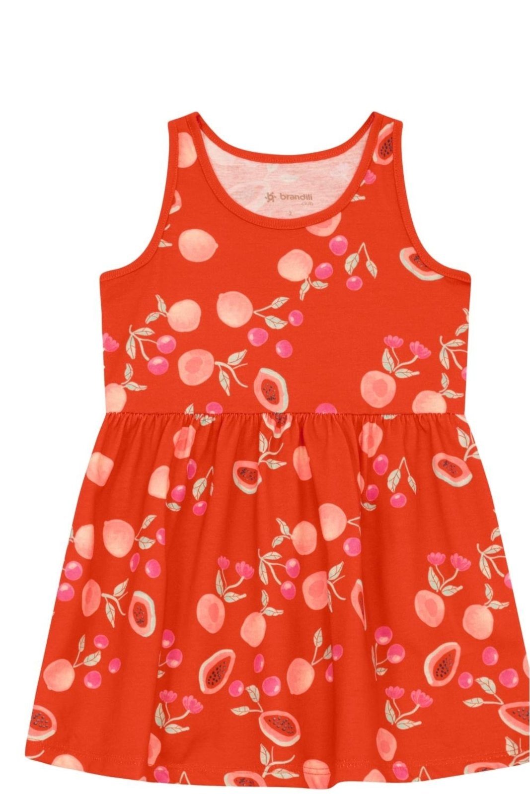 Vista 3 Infantil - Vestido menina de frutas Brandili vermelho