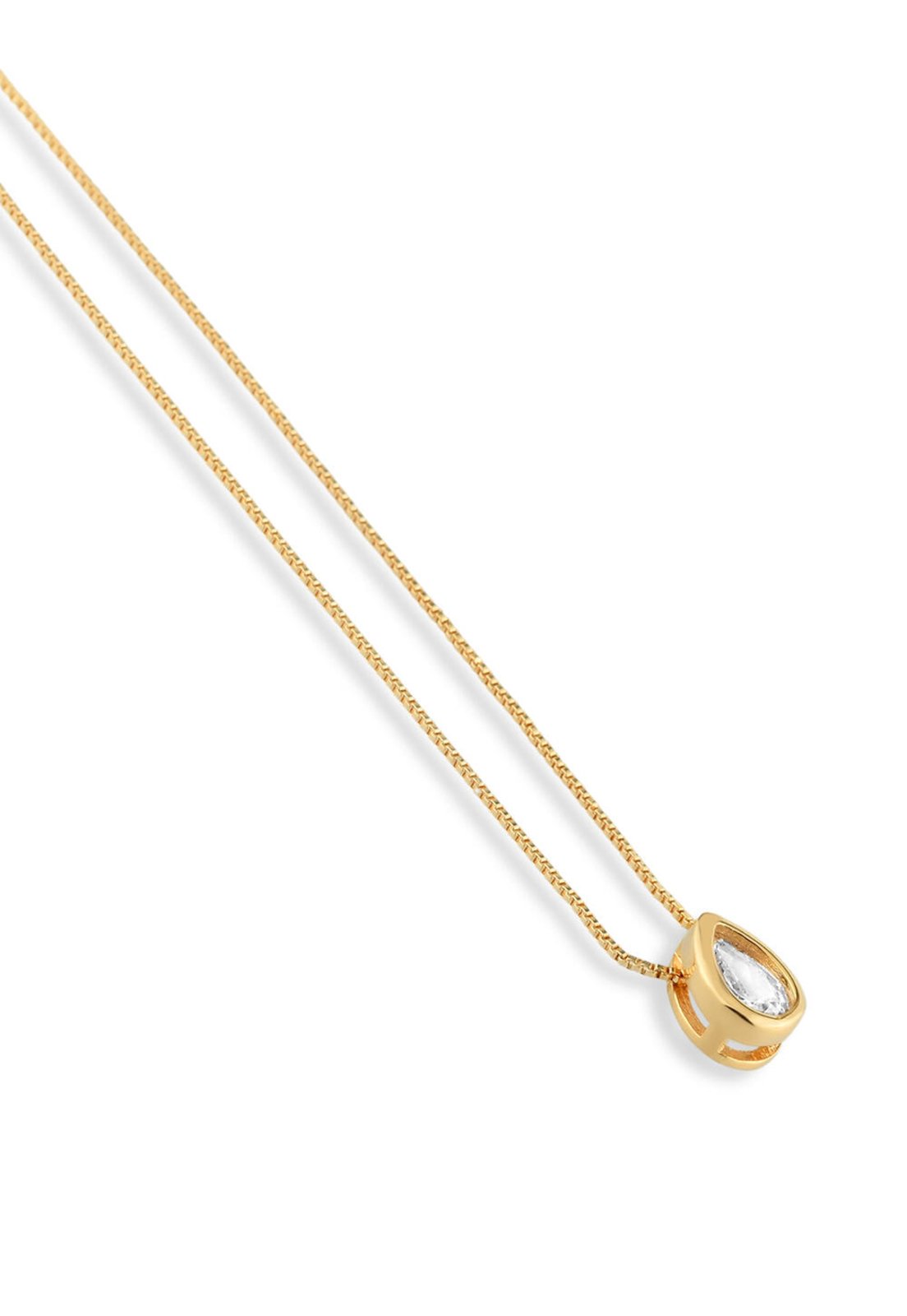 Vista 3 Colar Semijoia Com Pingente Gota Cristal Banhado A Ouro 18K Co STORE ORA SEMIJOIAS dourado STORE ORA SEMIJOIAS dourado