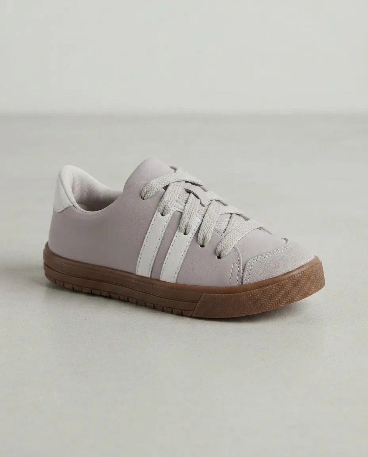 Infantil - Tênis Menina Samb Casual Urbano Confortável Macio Tendência Moda Retro Sapatenis Clássico Unissex Bege