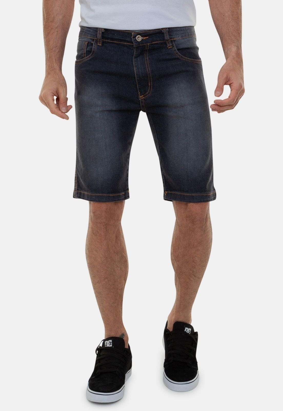 Bermuda Jeans Masculina Versatti Premium Original Aruba Preta Preto