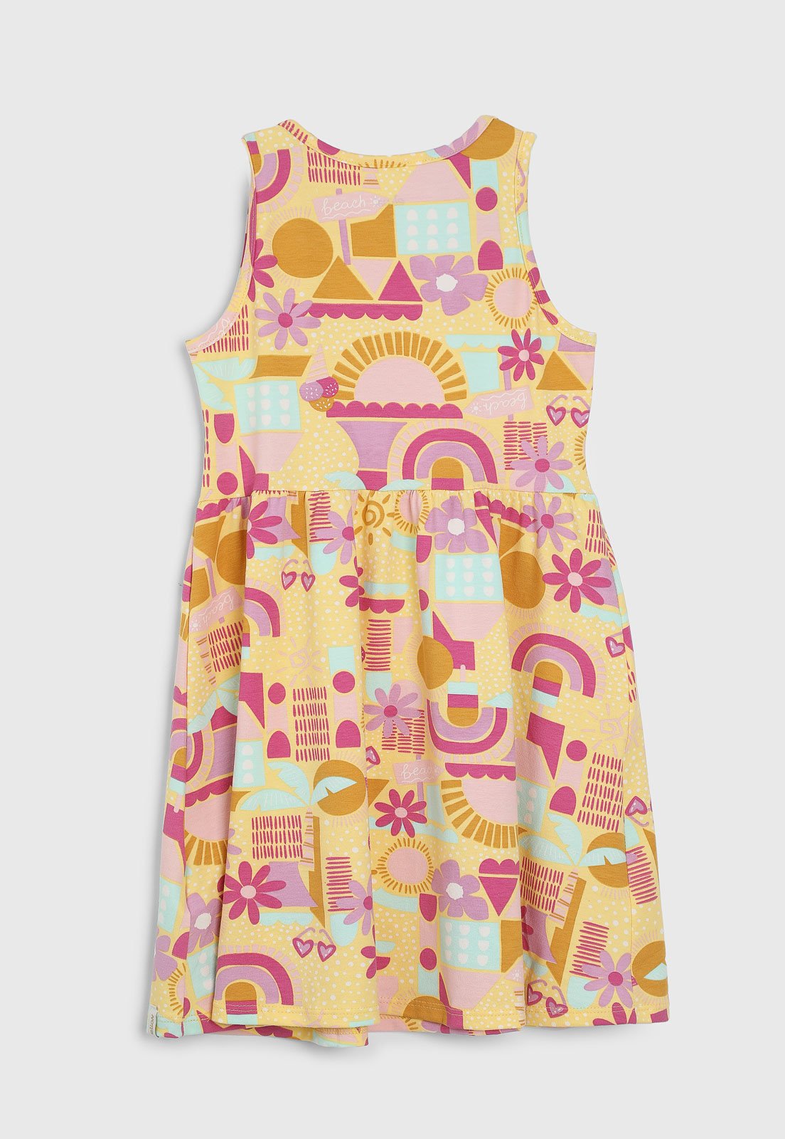 Vista 3 Infantil - Vestido Elian Estampado Curto amarelo Elian amarelo