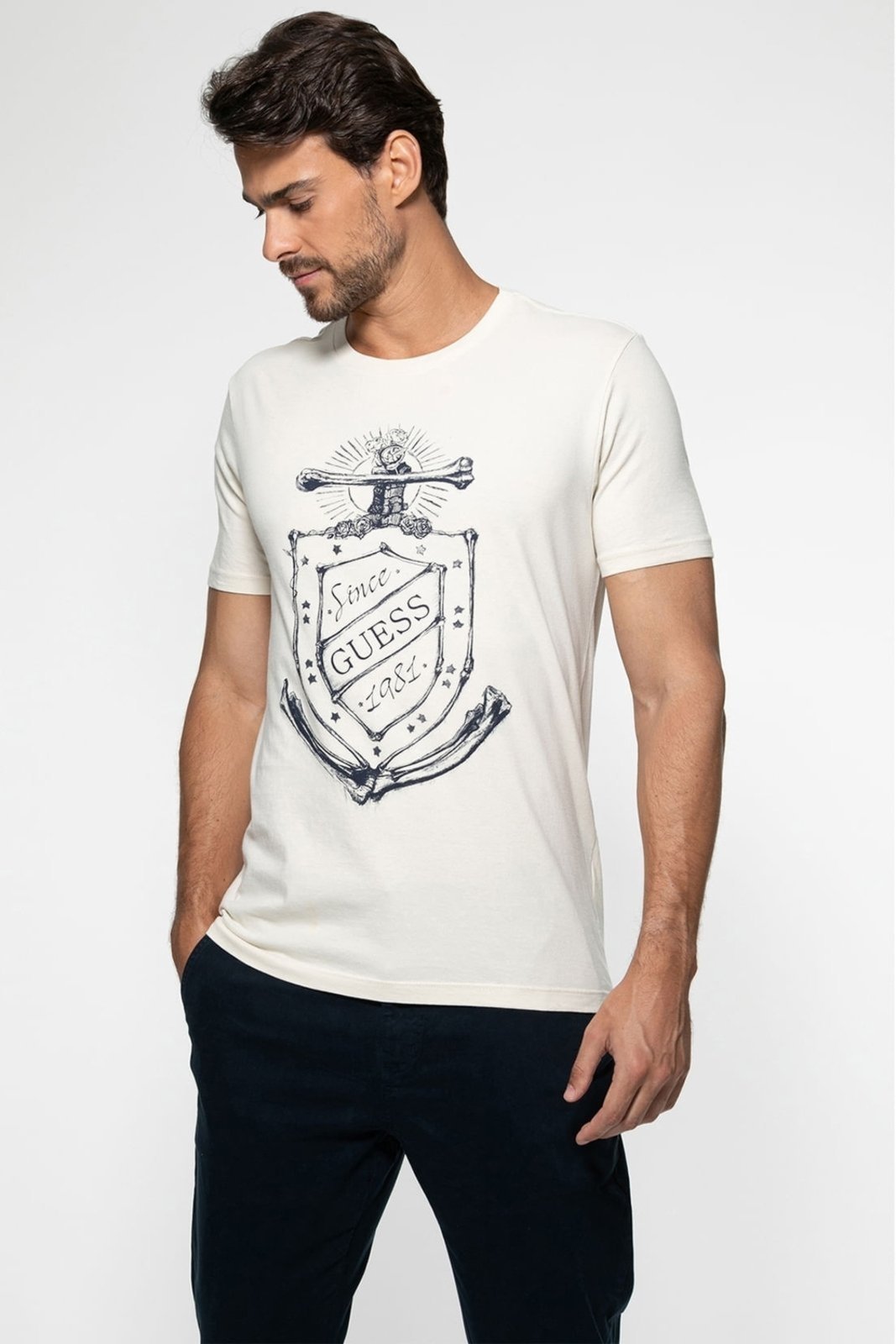 Camiseta Âncora GUESS 1981 Bege