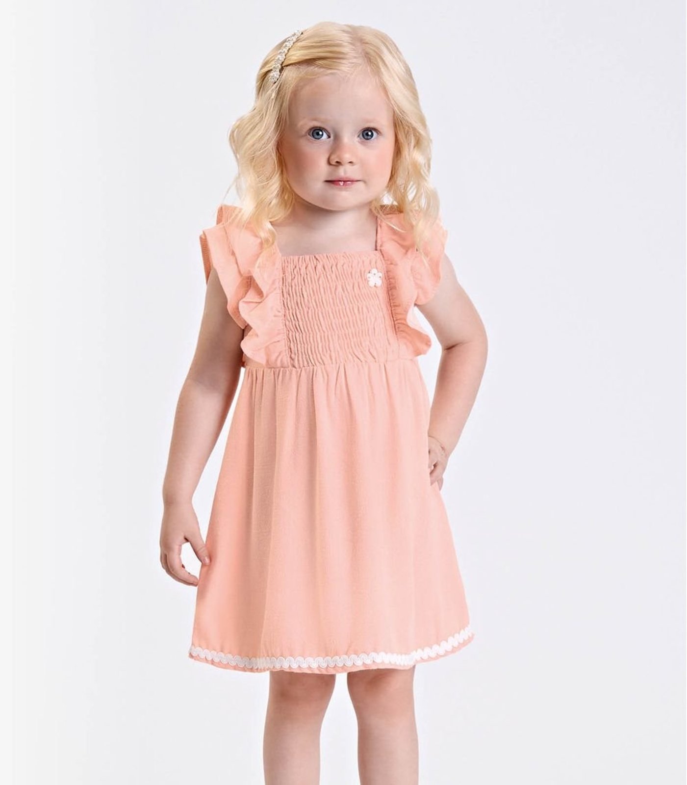 Infantil - Vestido Verão Menina Midi Com Plaquinha Trick Nick Rosa