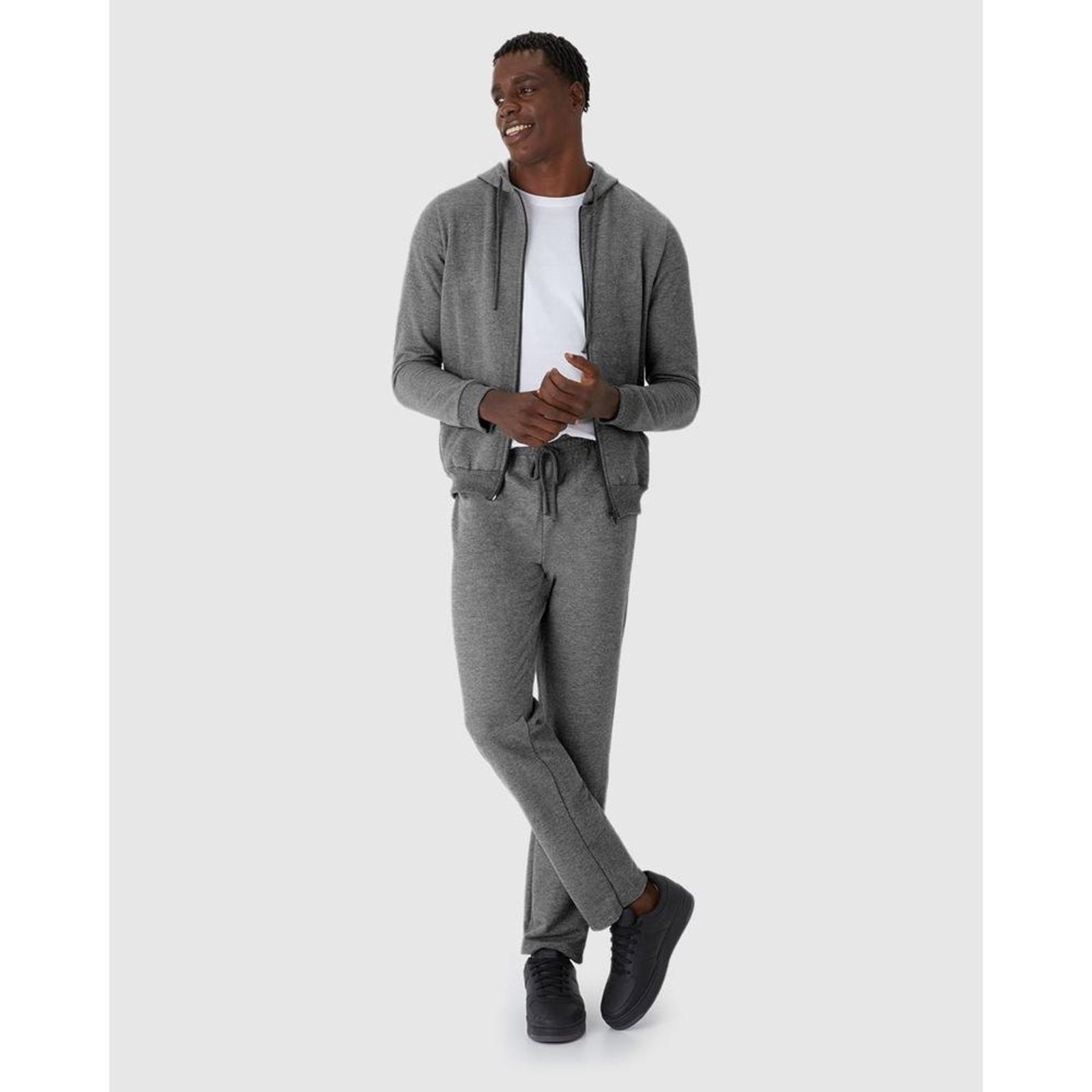 Calça Básica Masculina Em Moletom Sem Flanela