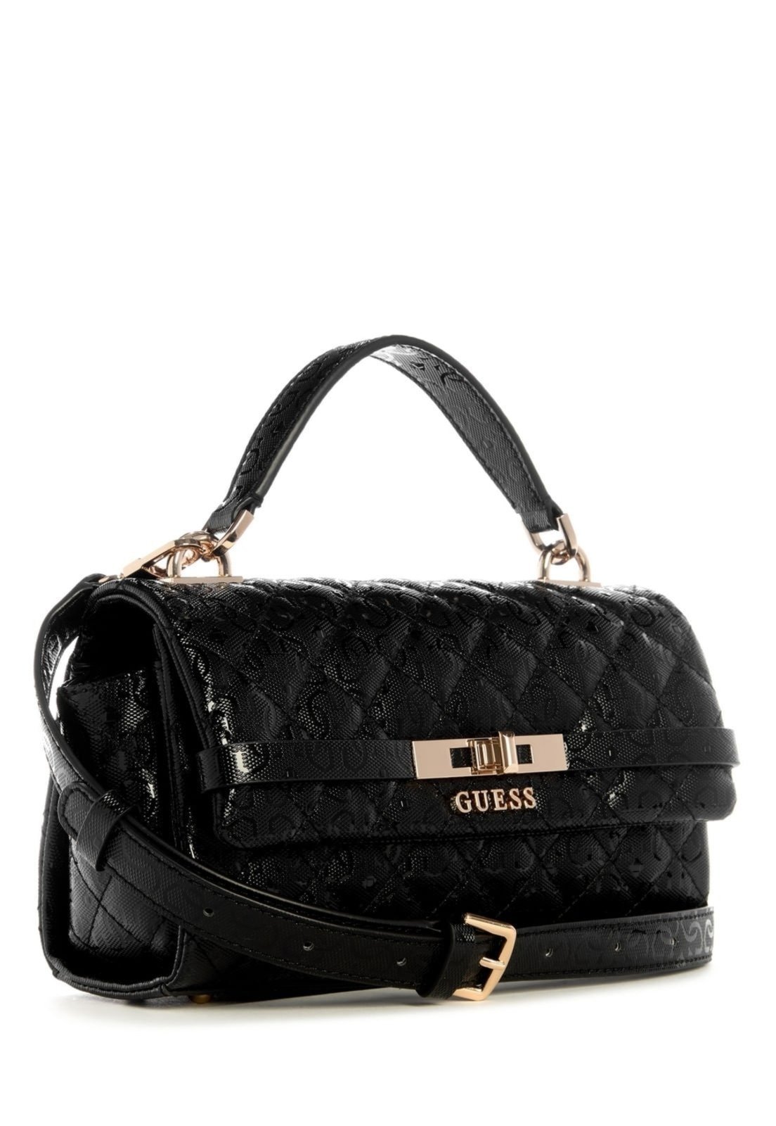 Vista 3 Bolsa Guess Idra Top Handle Flap preto preto