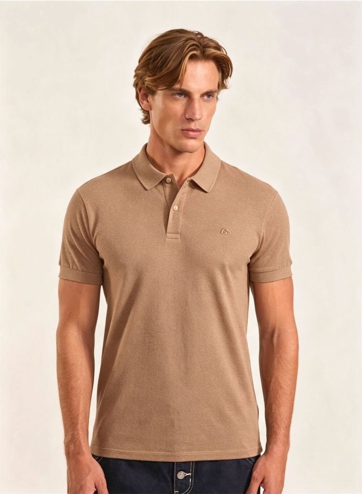 Polo Masculina Nostalgic Algodão Premium Colcci Bege Sand Castl