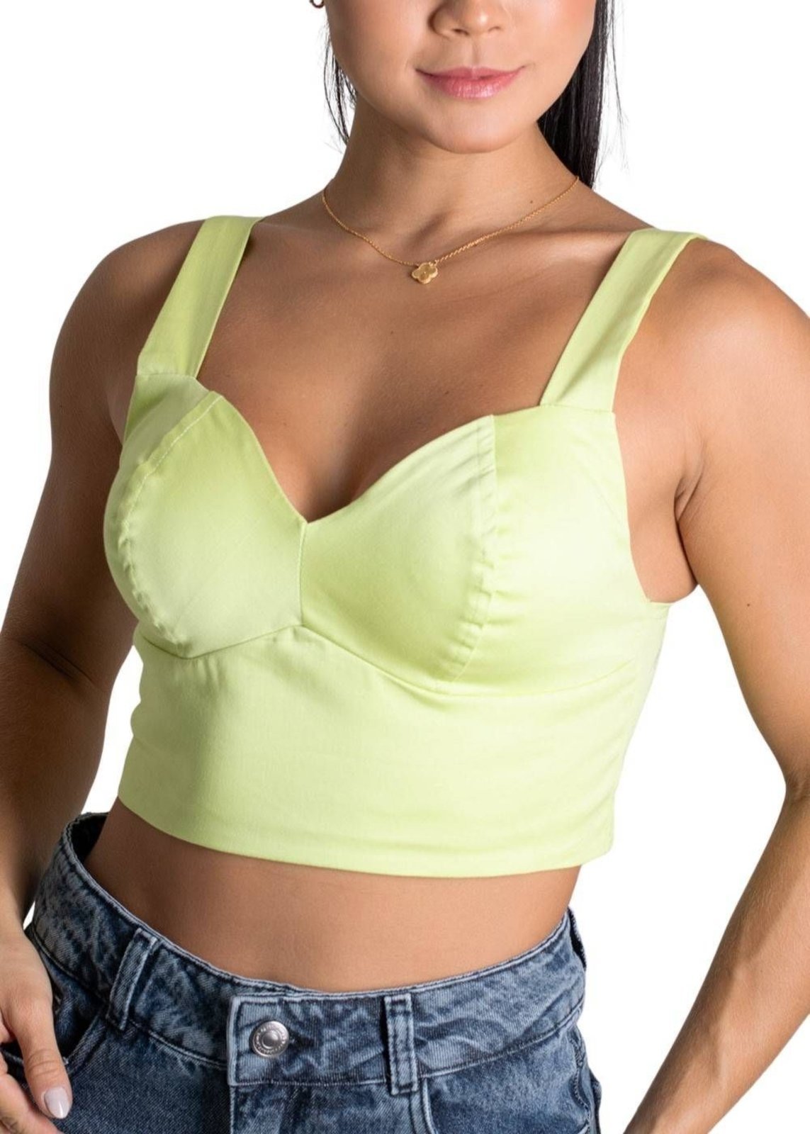 Cropped Sawary Decote Coração – 279693 – Verde – Sawary