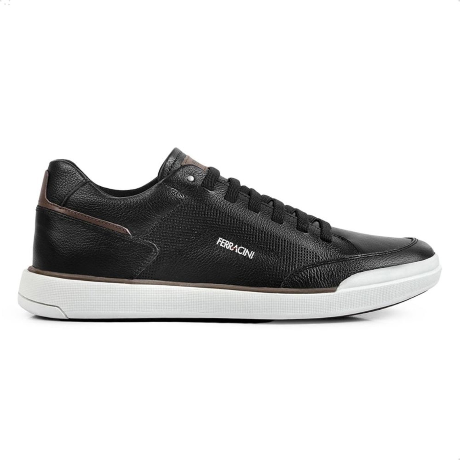 Sapatênis de Couro Ferracini Masculino Star Fr 1062 Preto