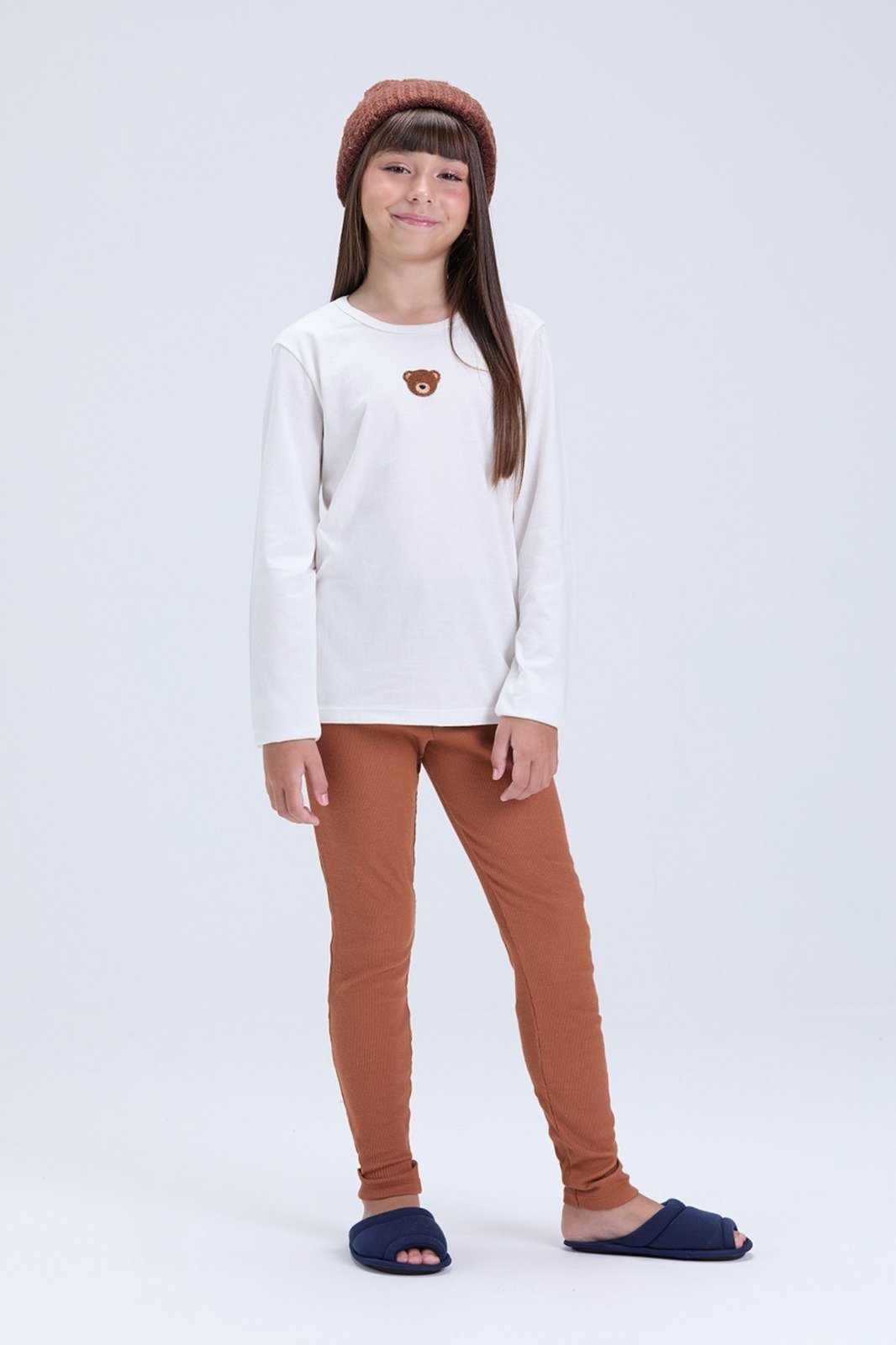 Pijama Feminino Algodão Inverno Ursinho Clean