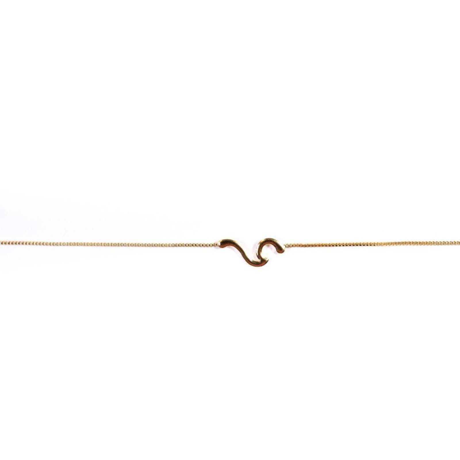 Vista 3 Tornozeleira Vih Triny Feminino Onda Lisa Banhada a Ouro dourado Vih Triny dourado