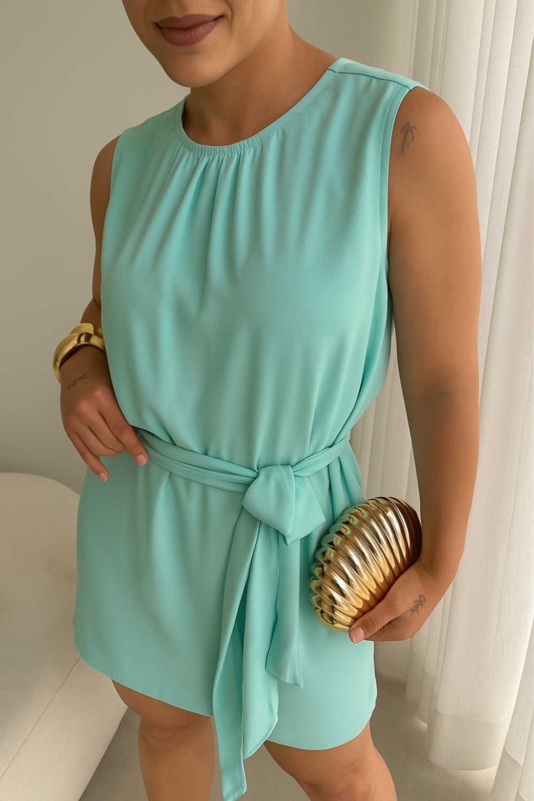 Vestido Vanibele Curto Verde Claro