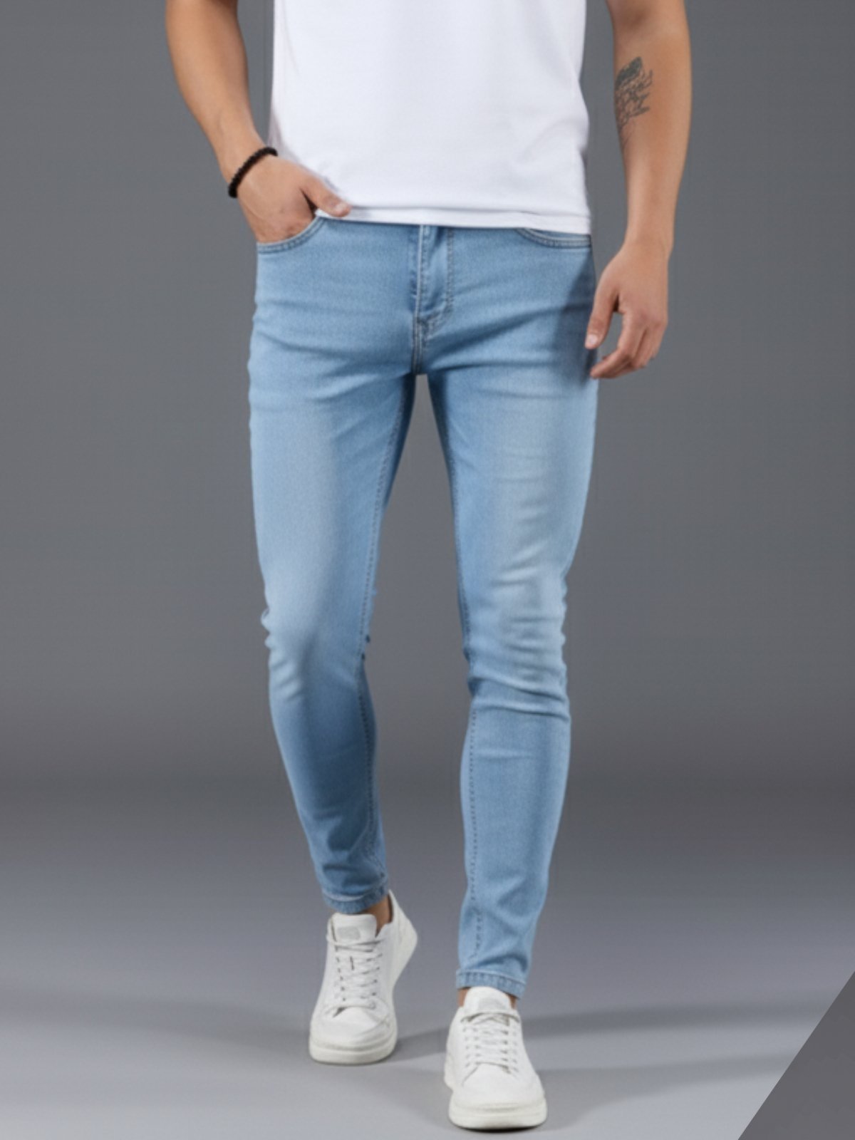 Calça Jeans Masculina 5 Estilos Azul Claro Básica e Confortável
