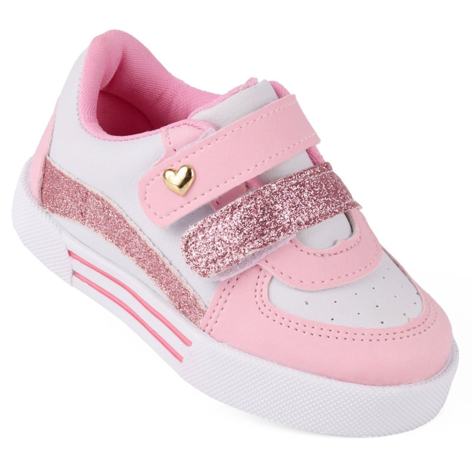 Infantil - Tênis Menina Bee Happy Nina Branco e Rosa