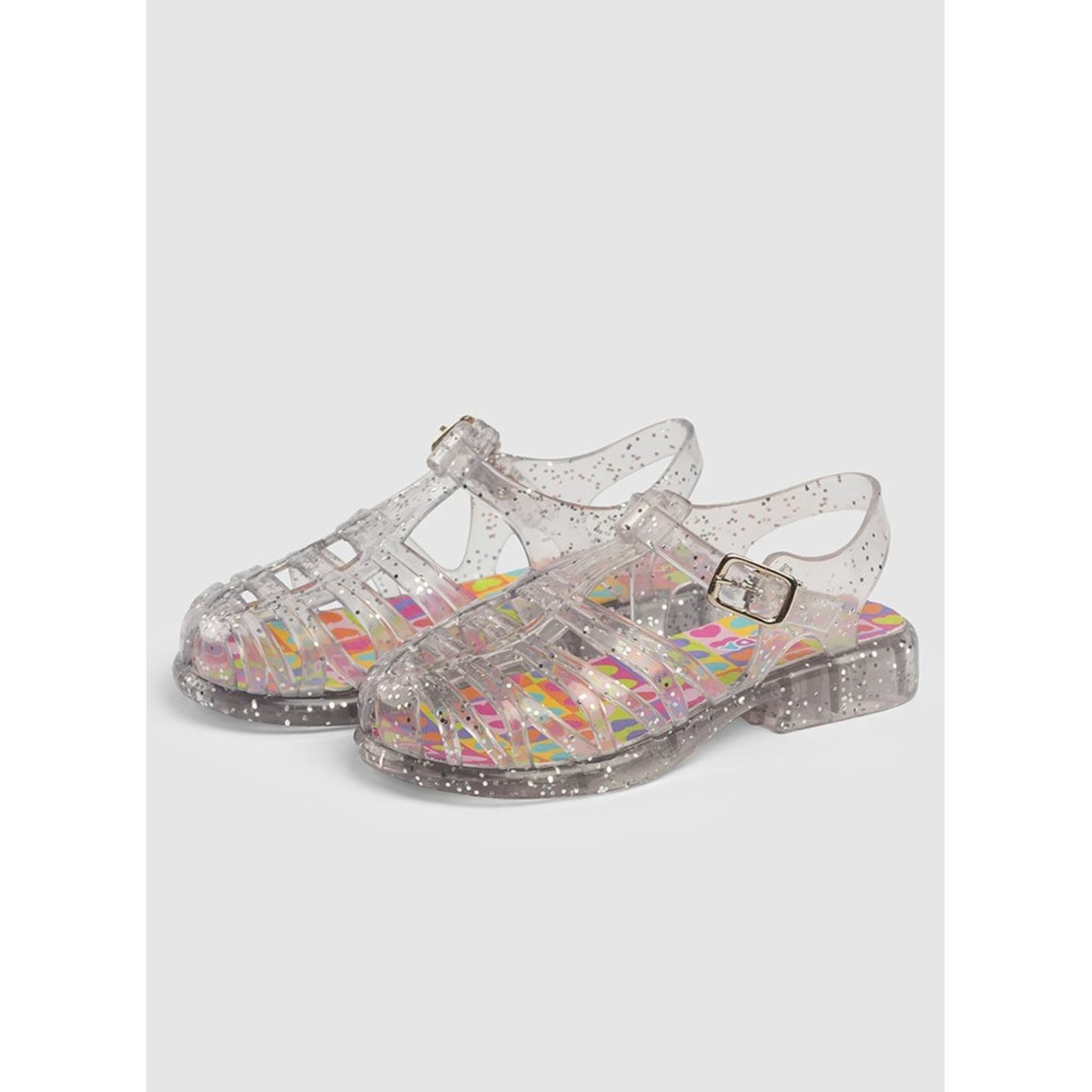Vista 2 Infantil - Sandália Transparente Com brilho Menina Molekada cinza Molekada cinza
