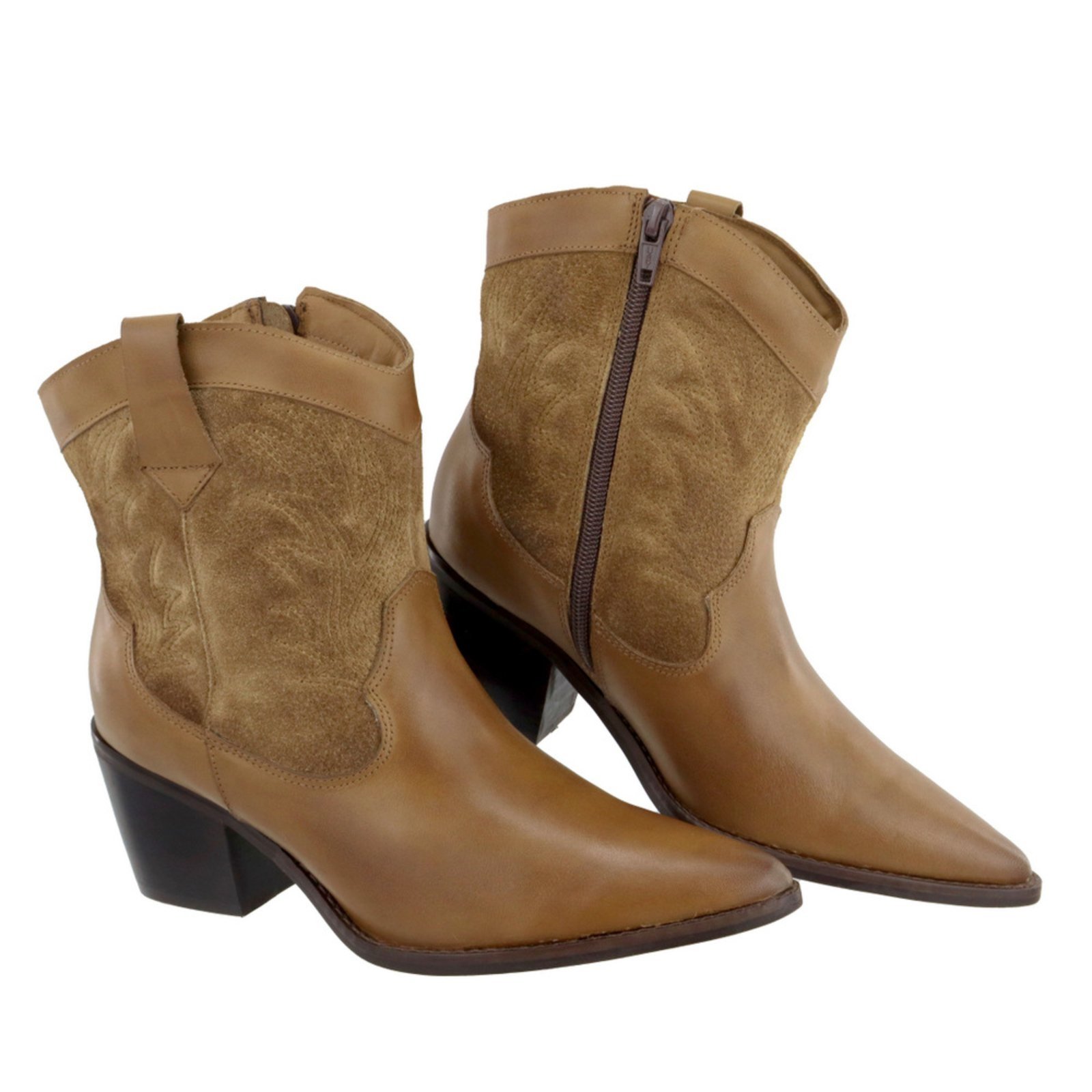 Bota Country Texana Western em Couro Bico Fino Maria Paula Preta