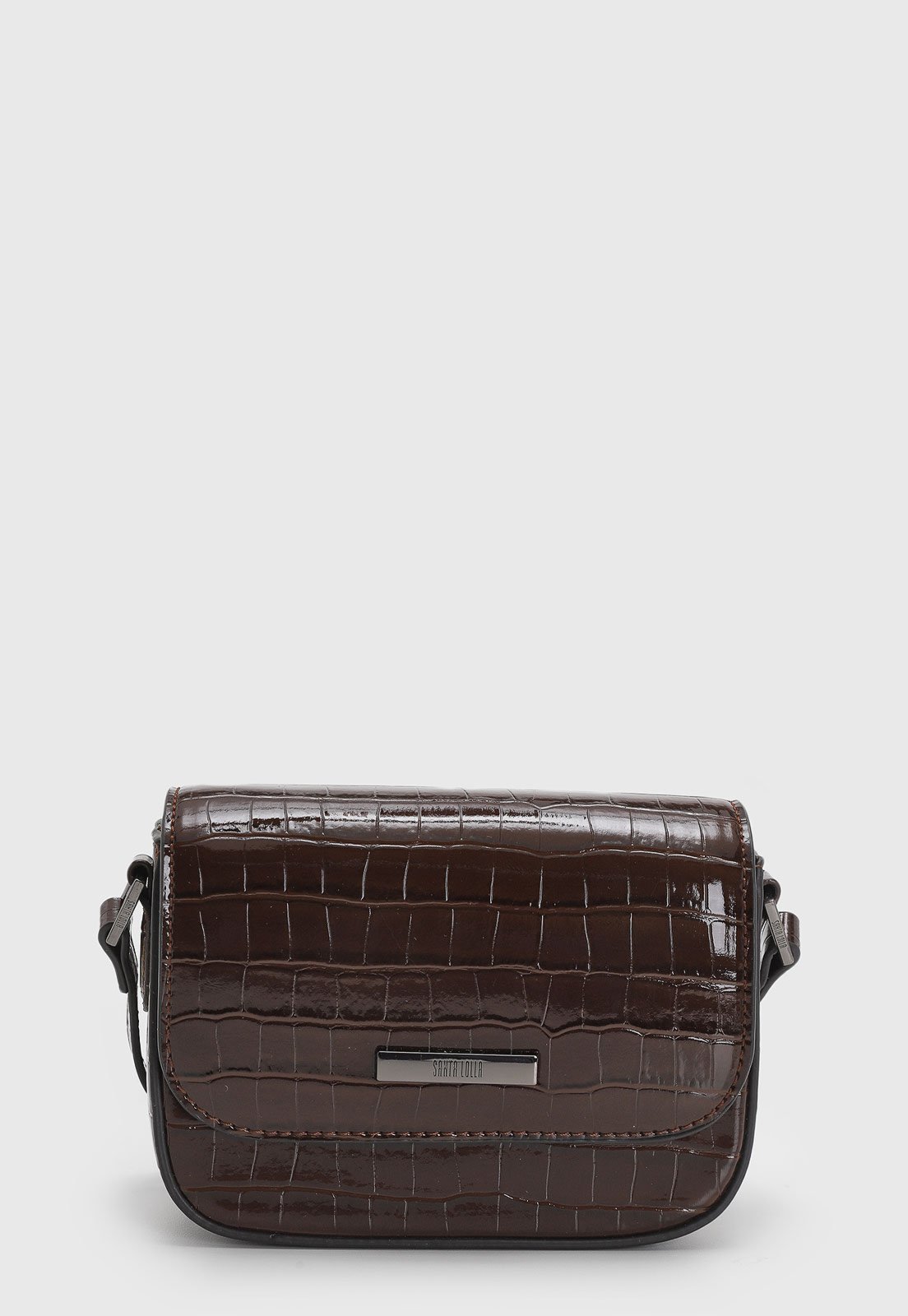 Bolsa Feminina Santa Lolla Textura Croco Marrom