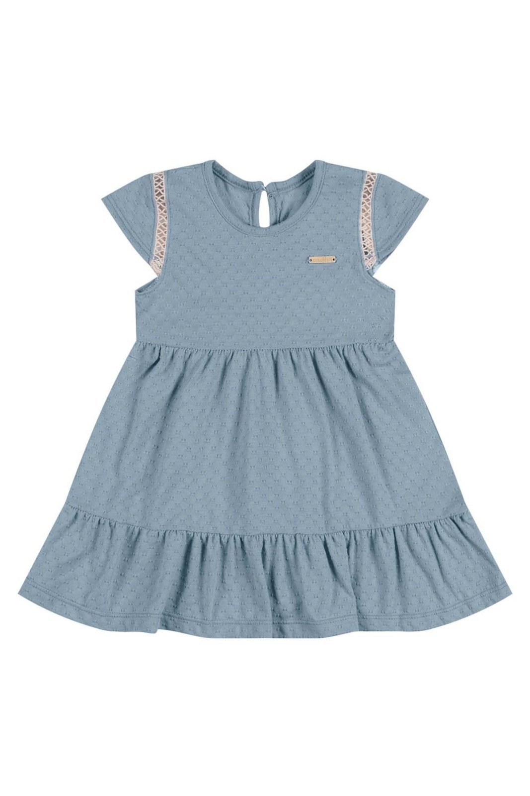 Infantil - Vestido Menina Com Textura Colorittá Azul