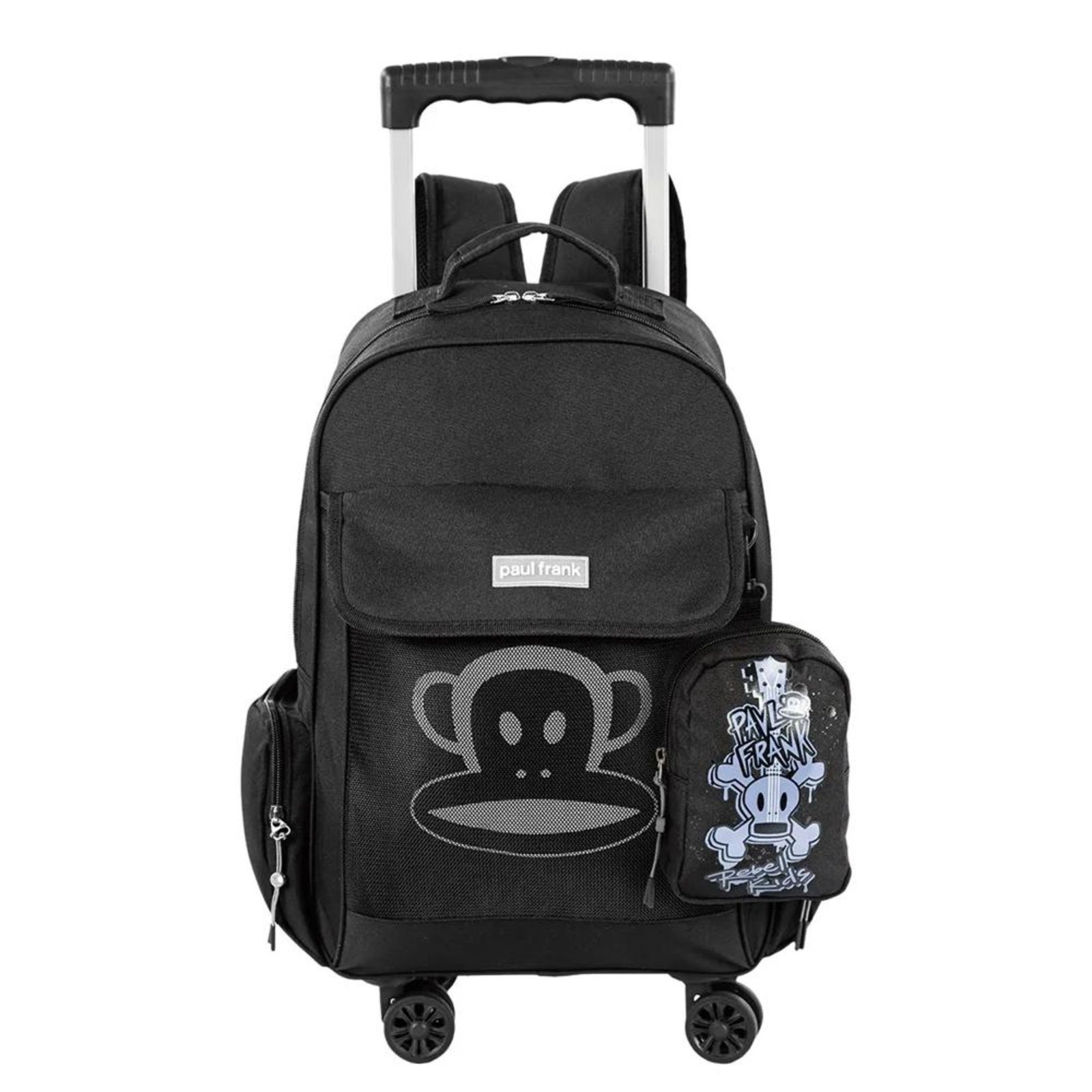 Vista 2 Infantil - Mochila Sestini Com Carrinho 4 Rodas Paul Frank Preto incolor Sestini incolor