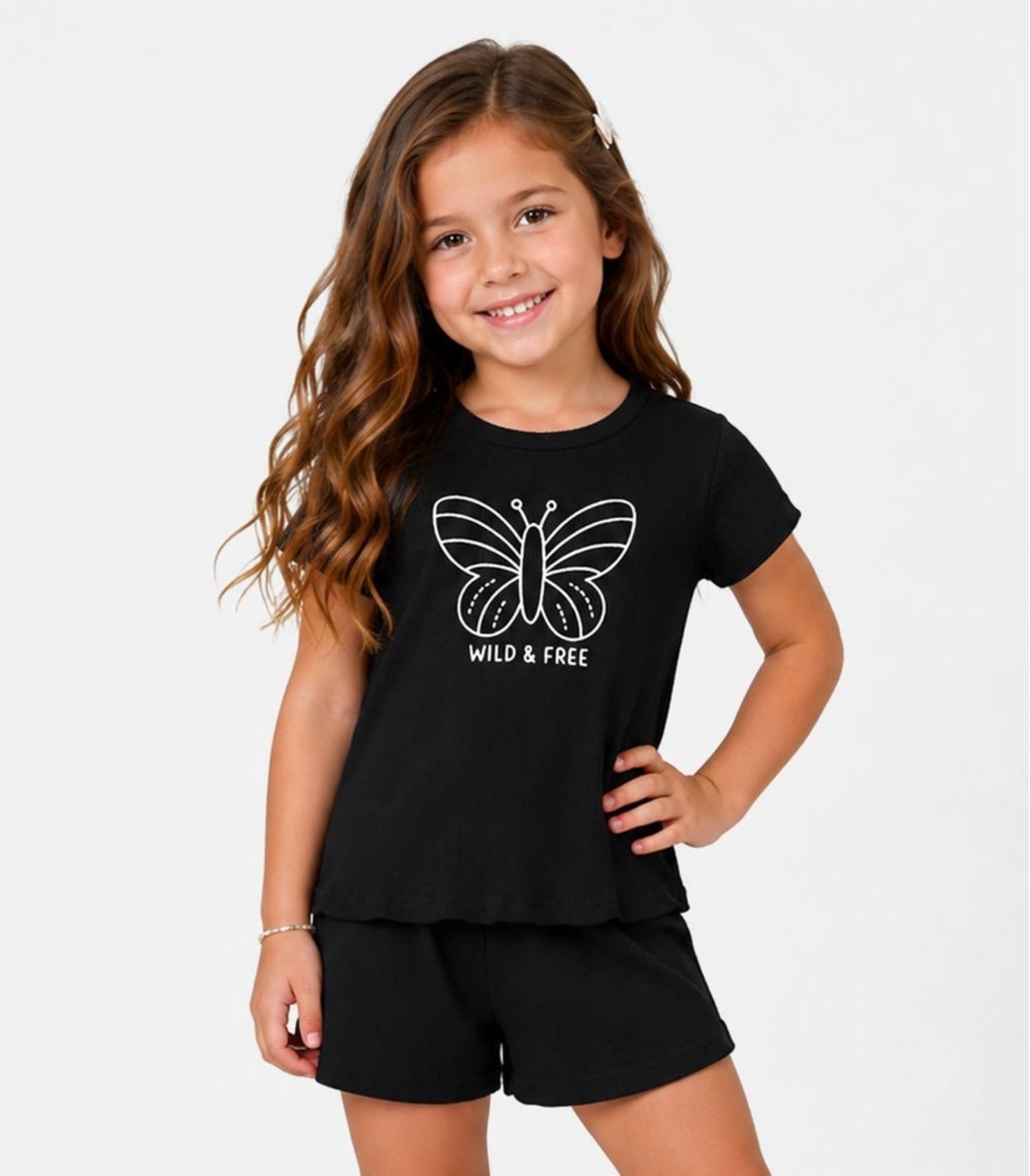 Infantil - Conjunto Feminino Regata E Short Select Preto