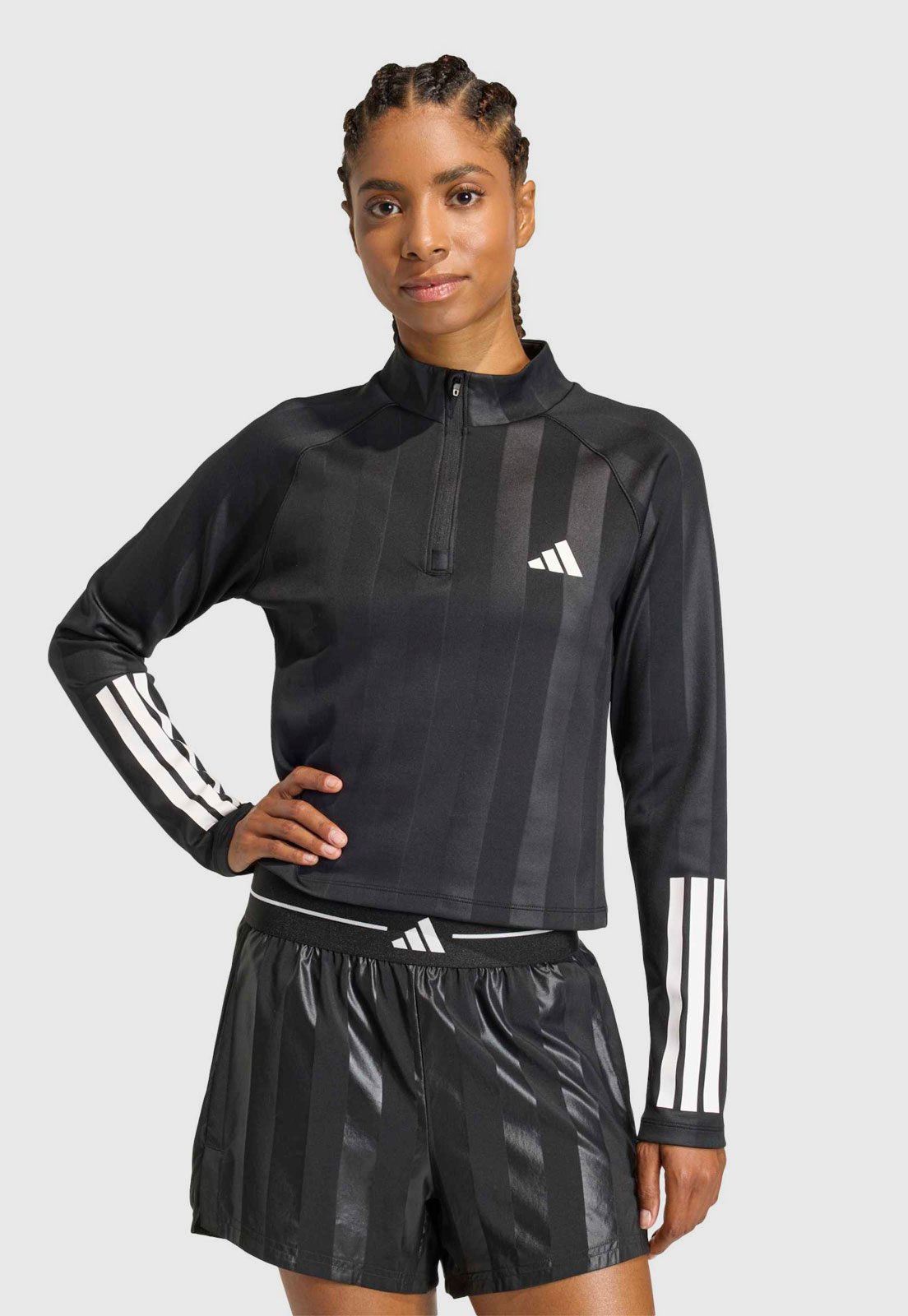 Jaqueta Feminina adidas Performance Cropped Hyperglam Preta