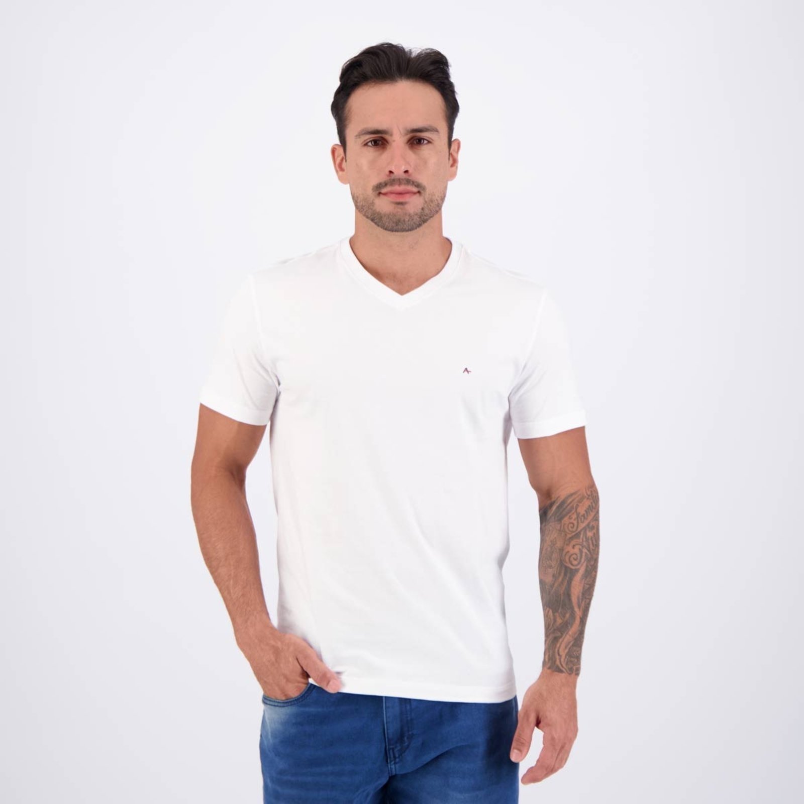Camiseta Aramis Basica Gola V Branco