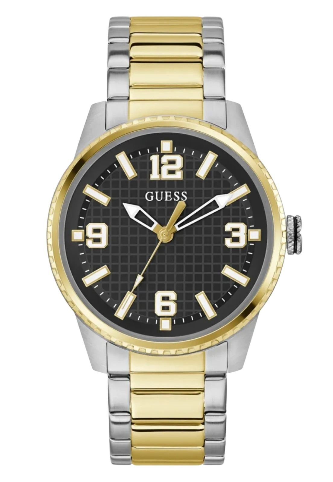 Relógio Redondo Bicolor Aço Dourado Prata Guess