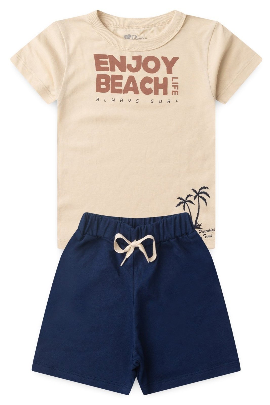 Vista 3 Infantil - Conjunto Bem Vestir Masculino Camiseta e Bermuda Enjoy bege BEM VESTIR bege