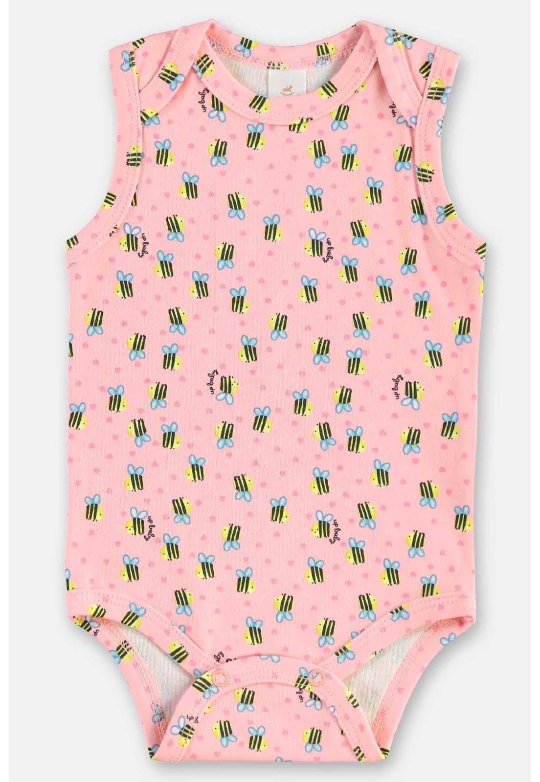 Infantil – Body Regata em Suedine Menina Up Baby Rosa