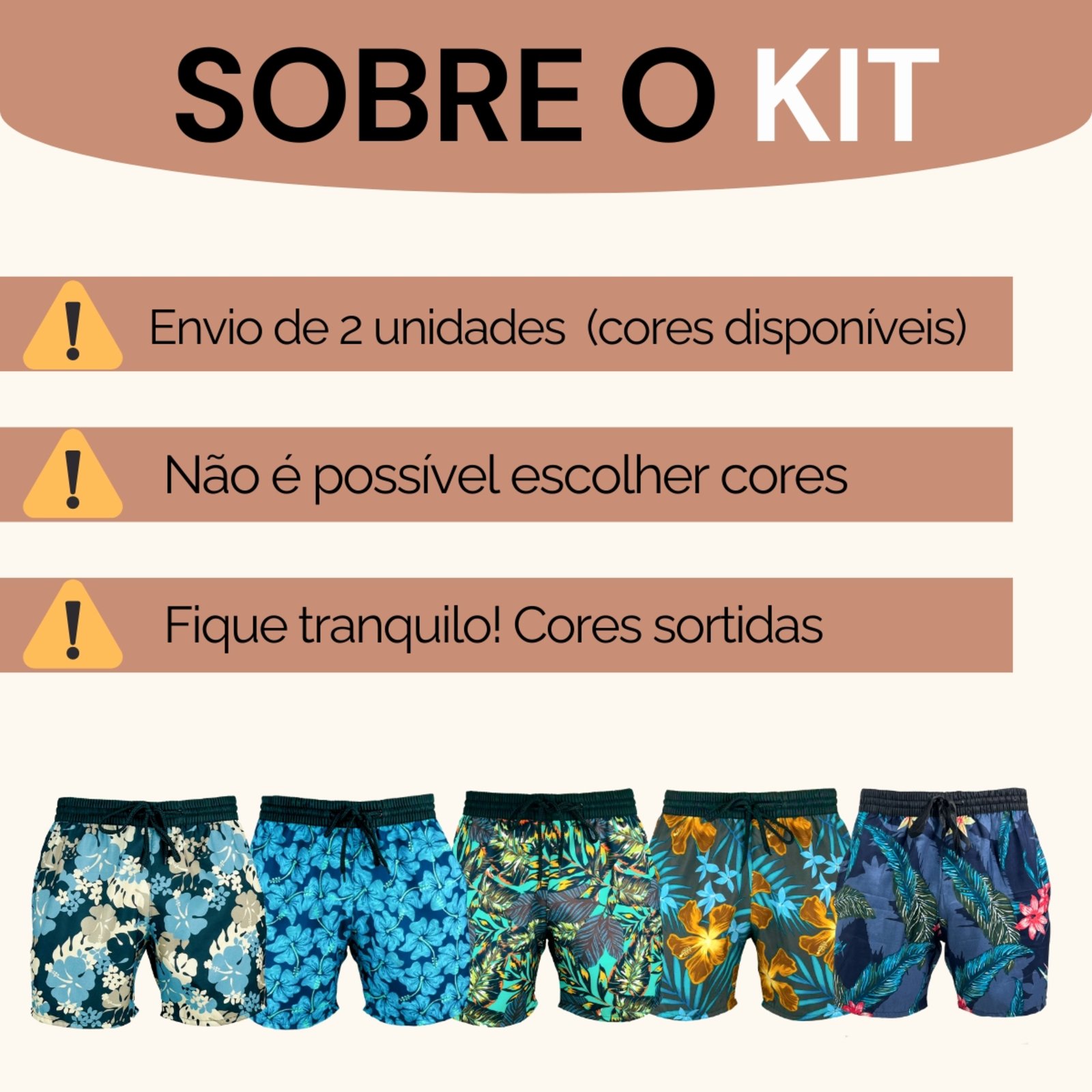 KIT 2 Short Praia Masculino KS Bermuda Tactel Estampado Premium Floral