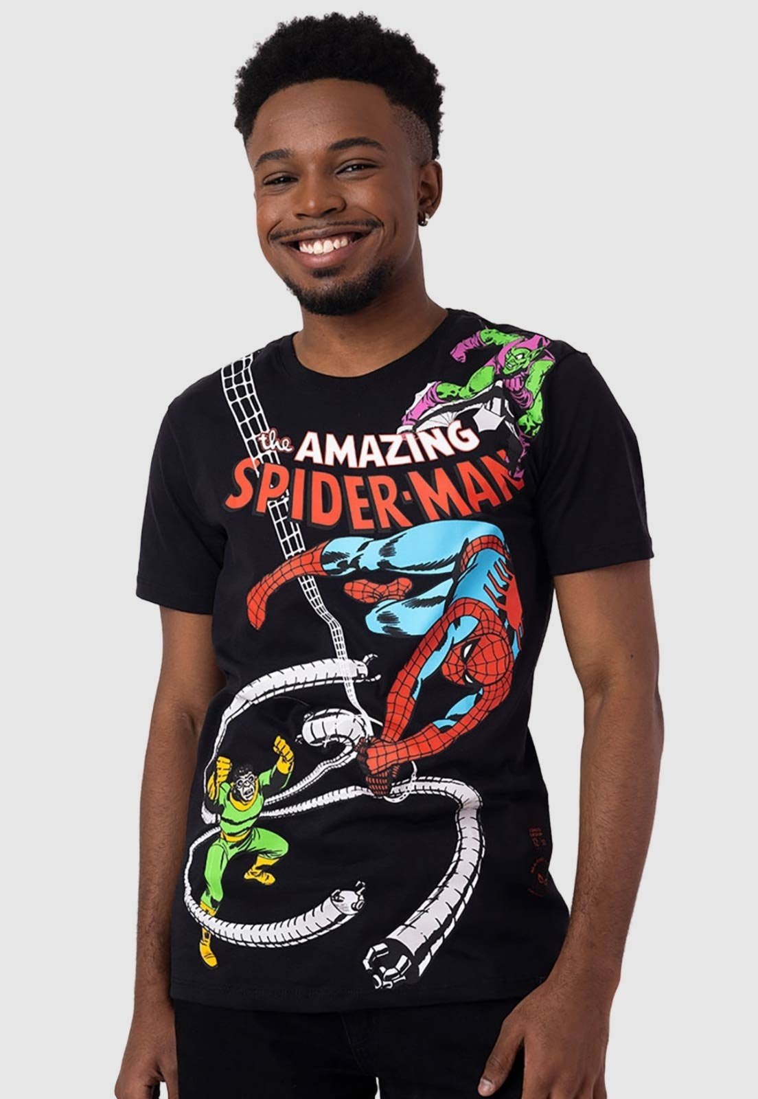 Camiseta Piticas Marvel O Espetacular Homem Aranha Preto