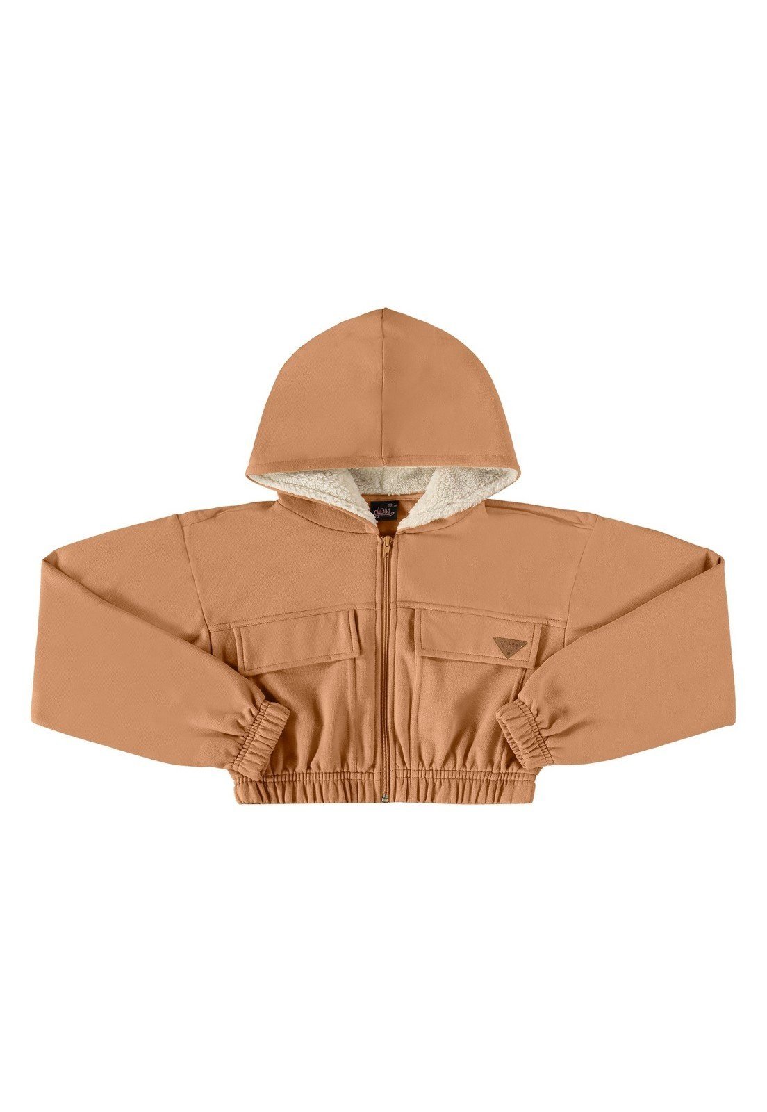 Vista 2 Infantil - Jaqueta em Moletom e Pelo Juvenil Gloss marrom Gloss marrom