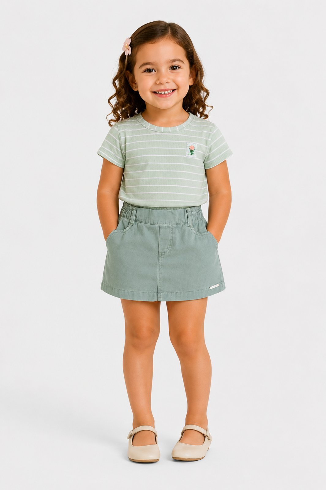 Infantil - Conjunto D Bell Outlet Fashion Listras Verde
