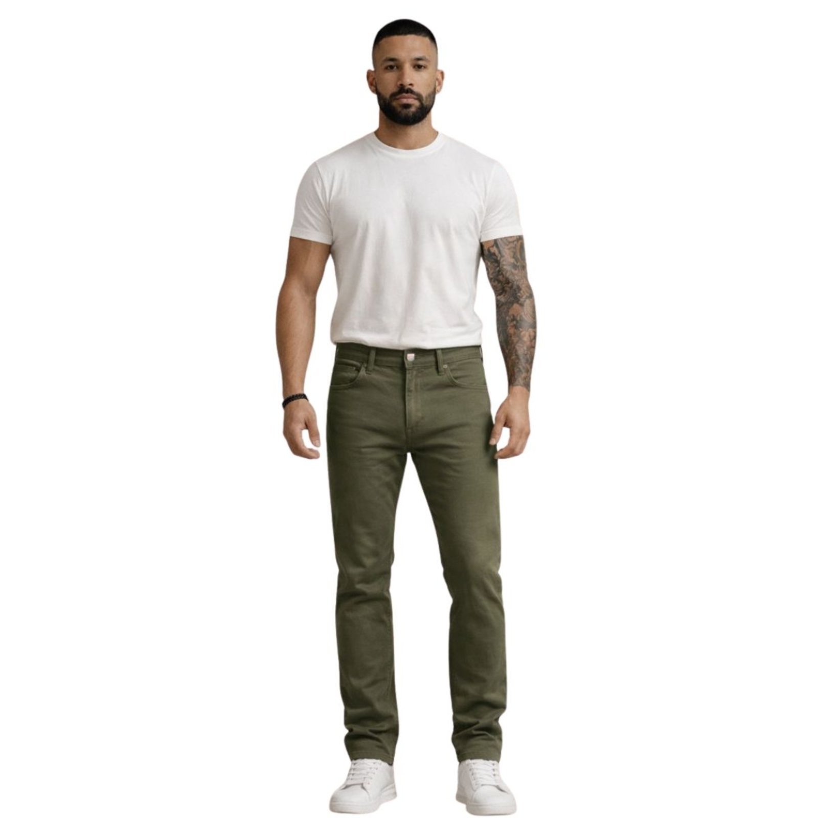 Calça Sarja Masculina Slim Casual Premium Confortável Verde