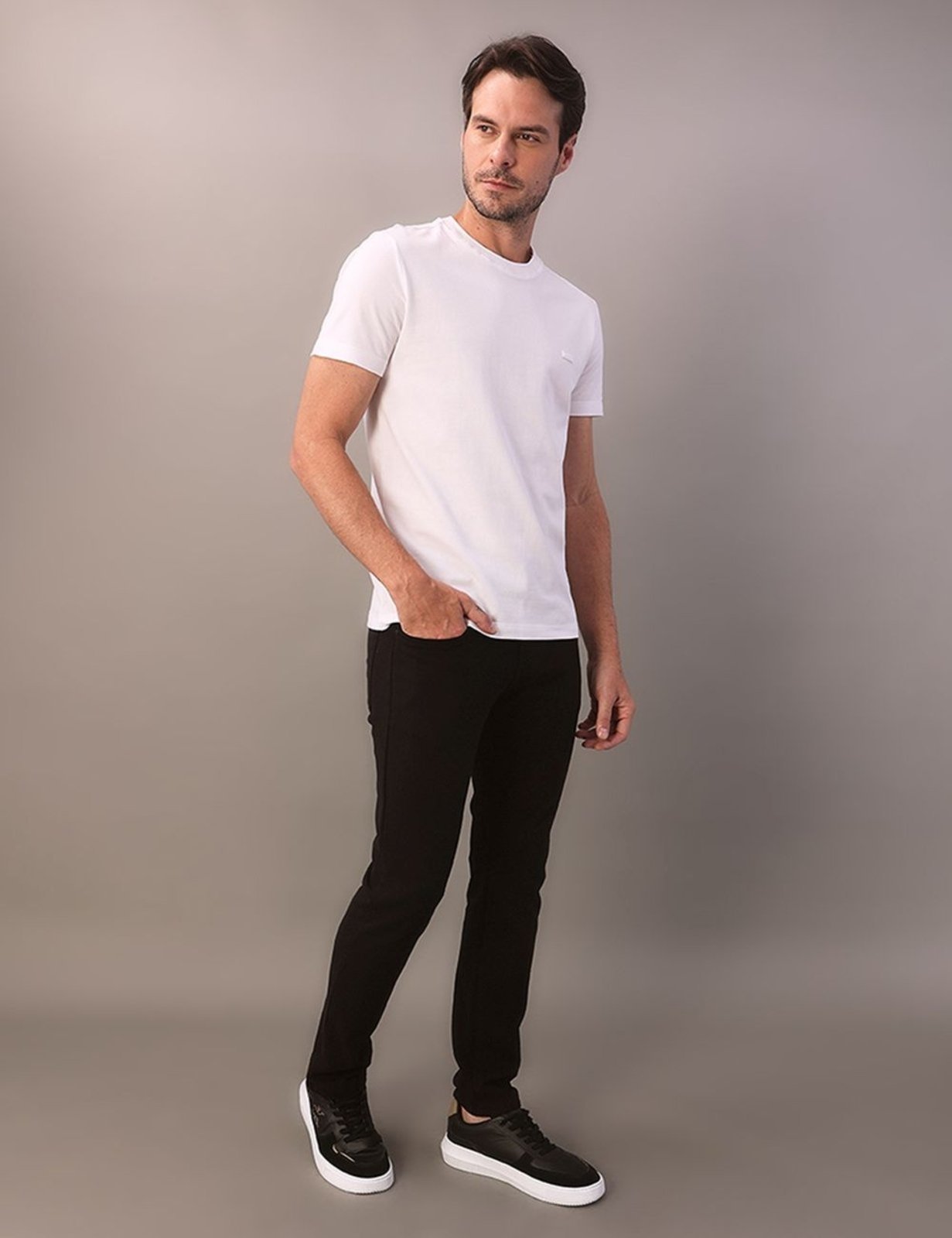 Camiseta Masculina Piquet Patch Borracha Calvin Klein - Branco 2 Calvin Klein Jeans