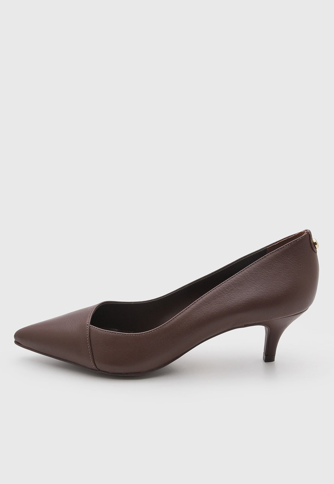Scarpin Feminino Jorge Bischoff Couro Salto Baixo Marrom