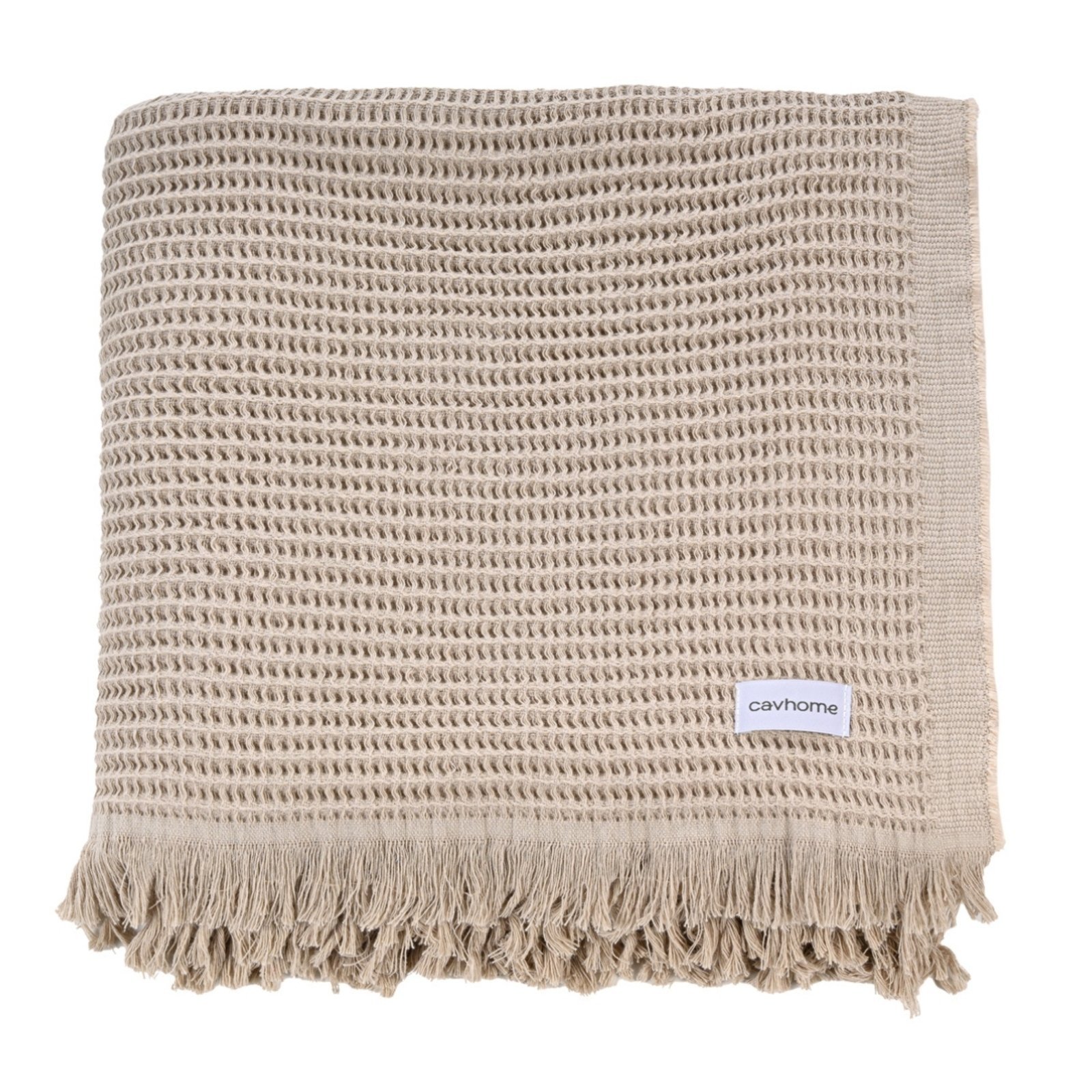 Manta Decorativa Cavhome Piquet 2,20×2,50 Bege Nude Grande