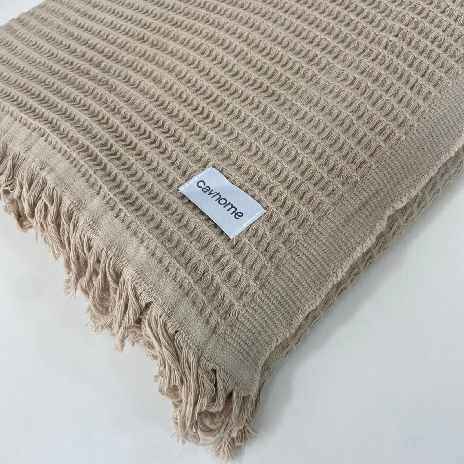 Vista 3 Manta Decorativa Cavhome Piquet 2,20x2,50 Grande bege nude CavHome bege nude