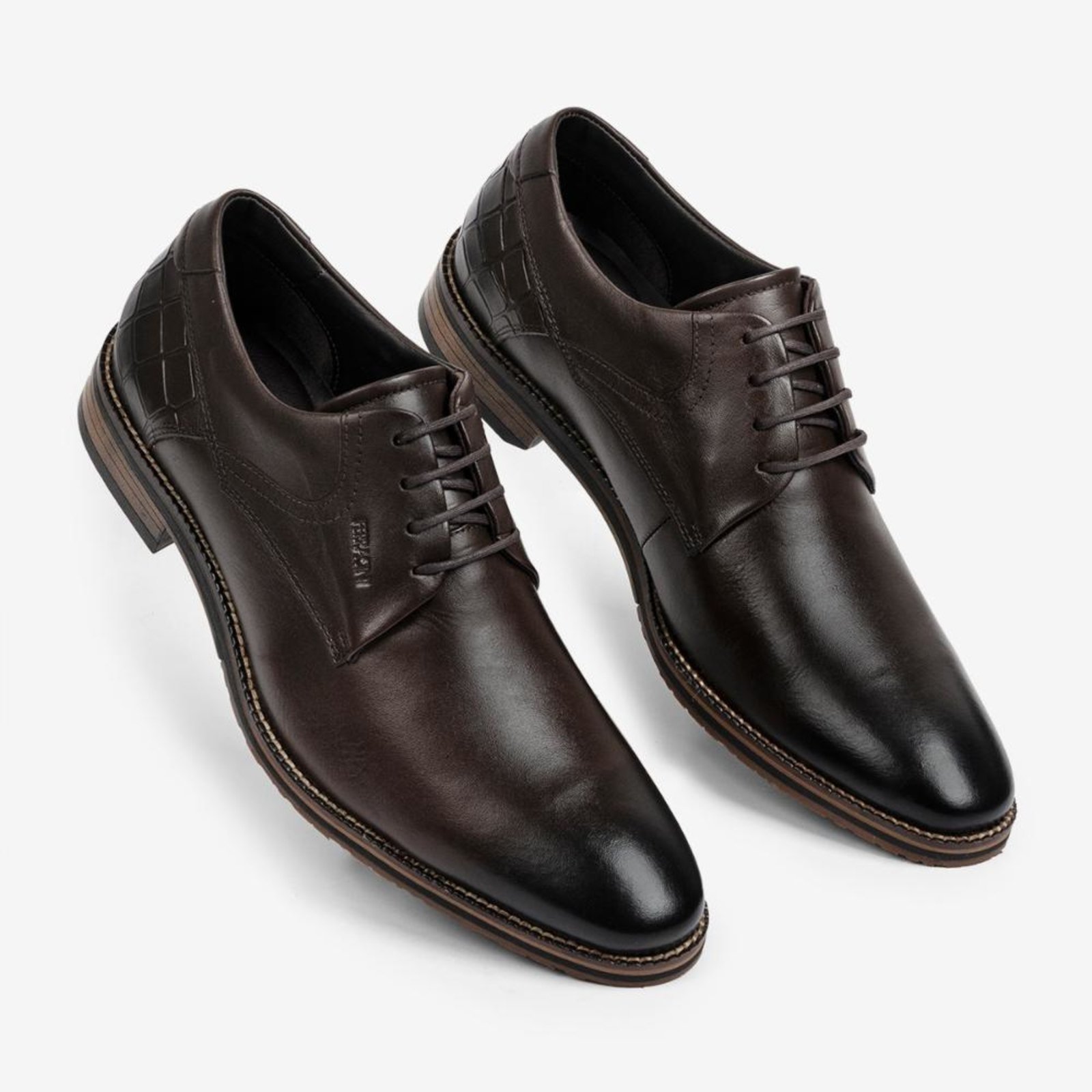 Vista 3 Sapato Masculino Social Couro Legítimo Ferracini Bentley 3941-660I marrom FERRACINI marrom