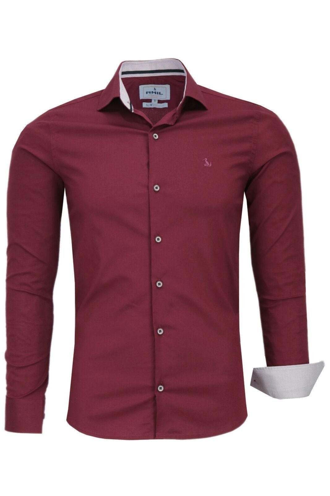 Camisa Social Masculina Algodão Elastano Amil Formal 1808