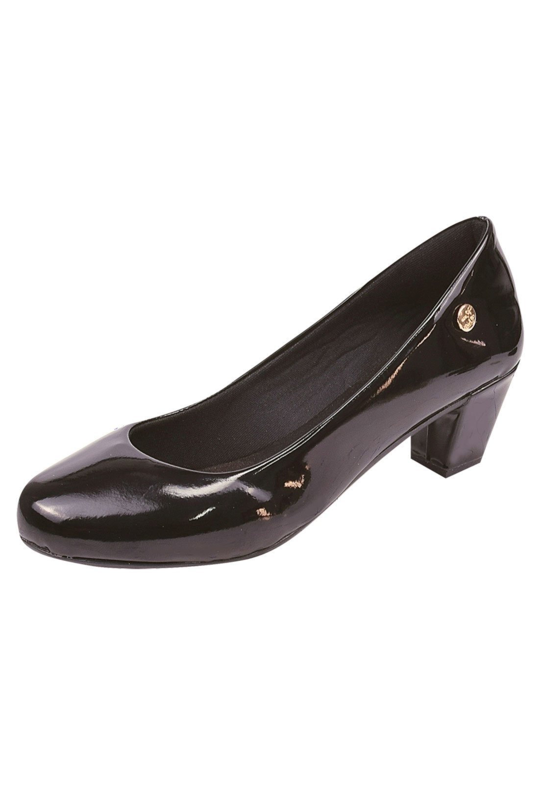 Scarpin Donna Santa Bico Redondo Tradicional Preto