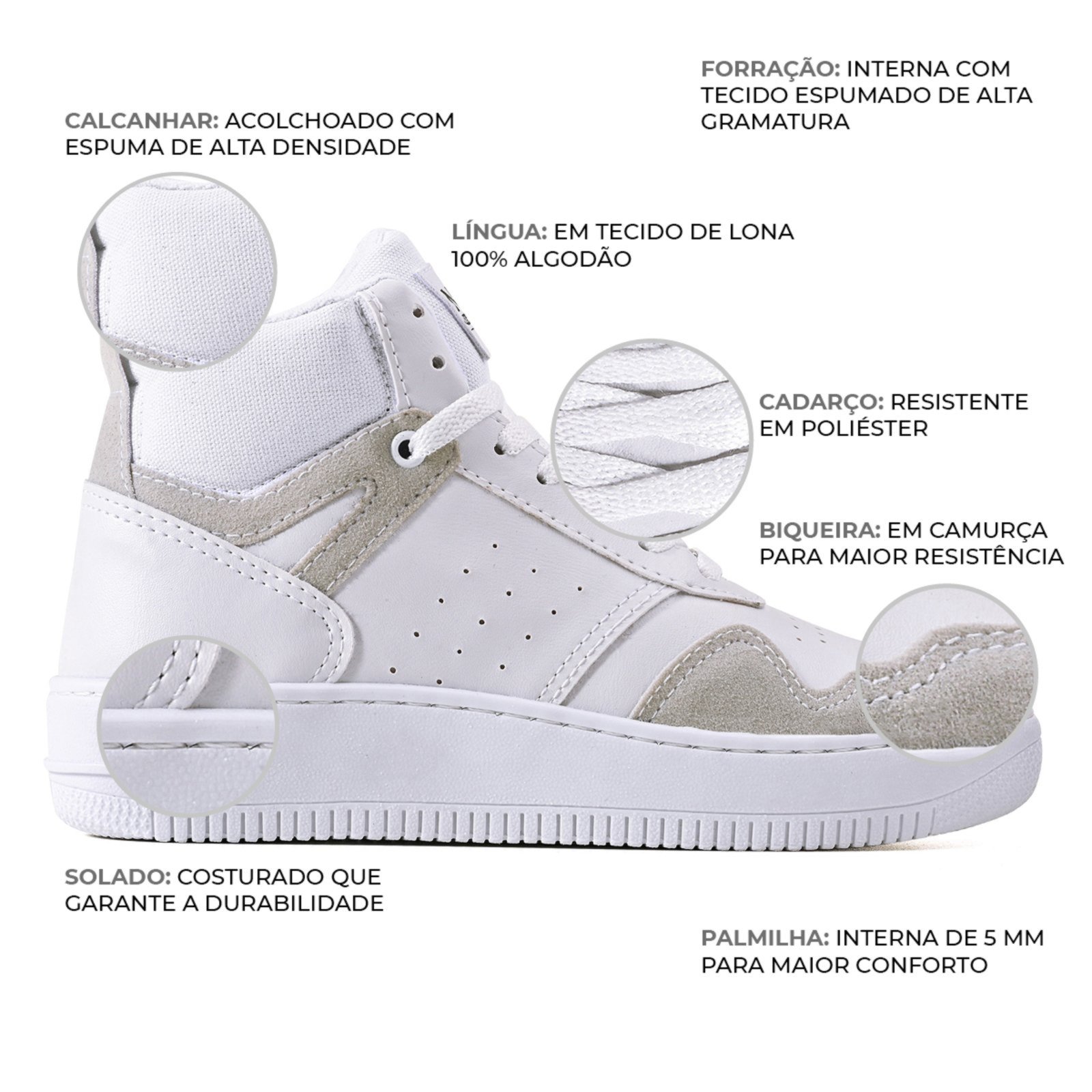 Vista 3 Tenis Bota Feminino Masculino Nyc Shoes Casual Adulto Nc85 NYC NEW YORK CITY SHOES branco NYC NEW YORK CITY SHOES branco