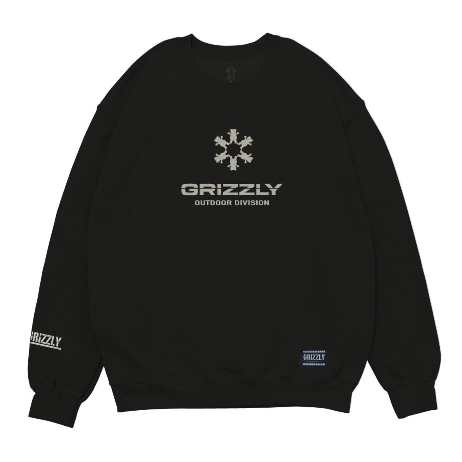 Moletom Grizzly Outdoor Division Drift Crew Neck - BLACK