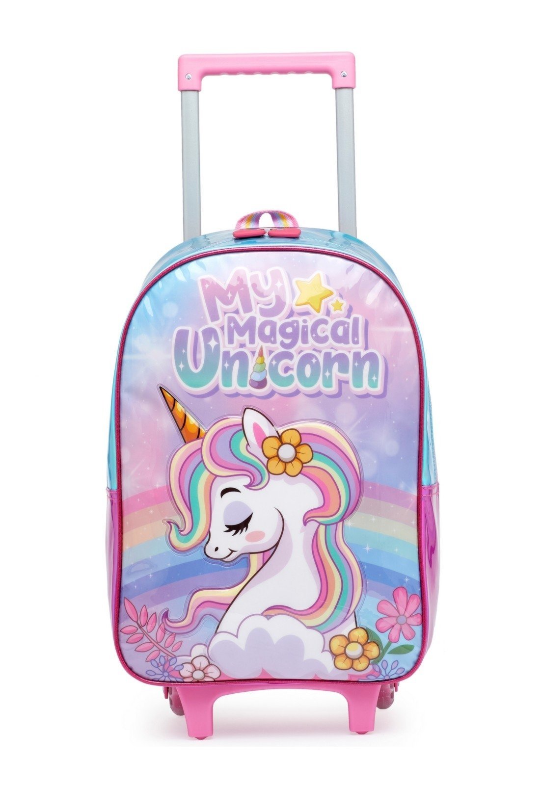 Vista 3 Infantil - Kit Mochila Lancheira Estojo Rodinha Coban Unicórnio rosa COBAN rosa