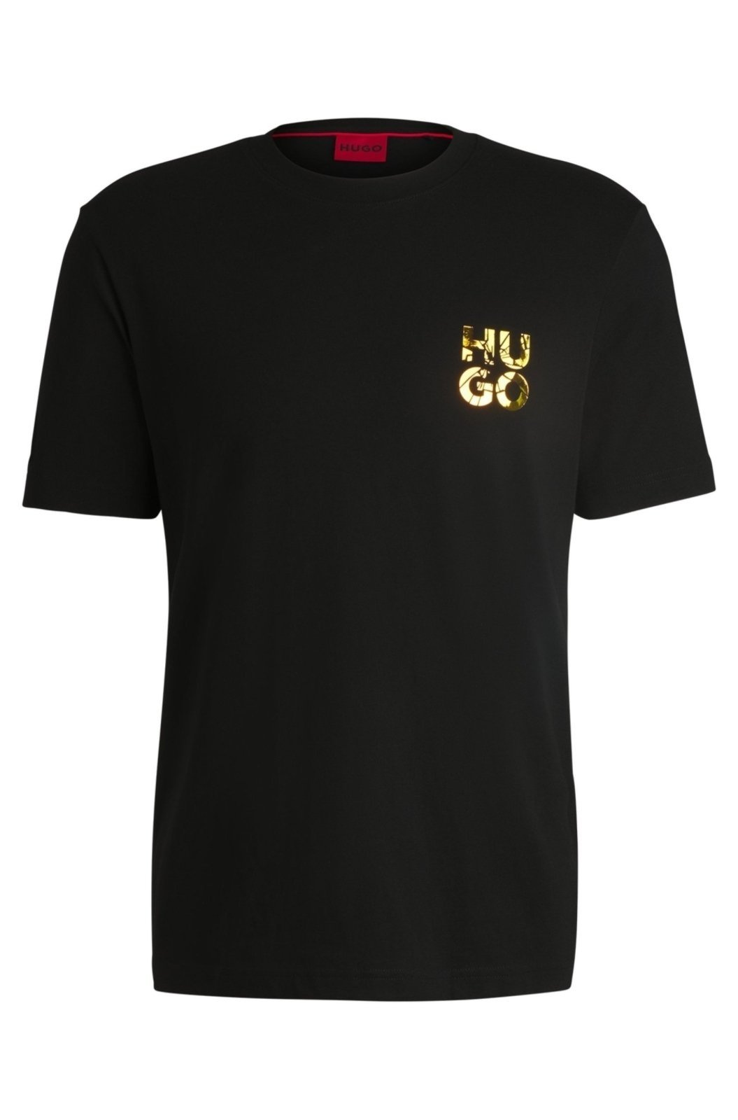 Camiseta De Algodão Com Logo Sobreposto Preto - P-S